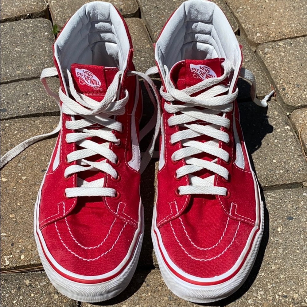 RED SKATE HIGH VANS